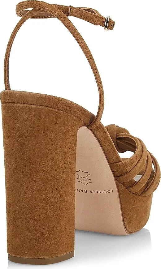 Women's Rivka 120MM Suede Knot Platform Sandals - Cacao - Size 11.5 - Image 3