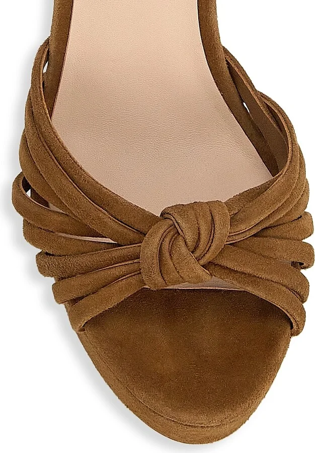Women's Rivka 120MM Suede Knot Platform Sandals - Cacao - Size 11.5 - Image 4