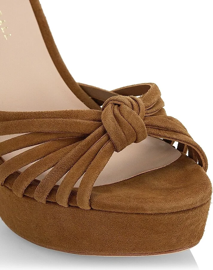 Women's Rivka 120MM Suede Knot Platform Sandals - Cacao - Size 11.5 - Image 6