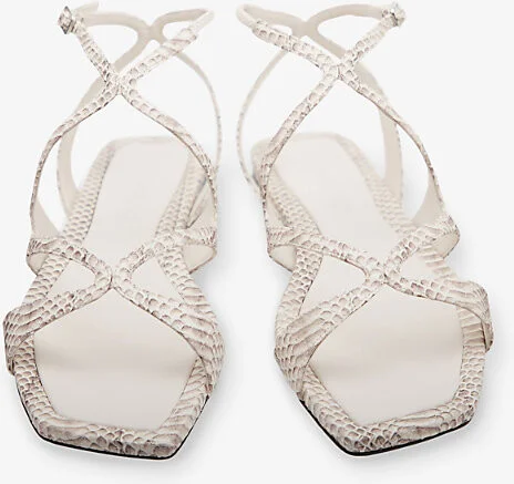 Womens Roccia Ayla Snakeskin-Pattern Leather Flat Sandals Eur 35 / 2 Uk Women - Image 2