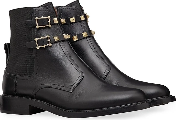 Women's Rockstud 20MM Calfskin Ankle Boots - Black - Size 5 - Image 2
