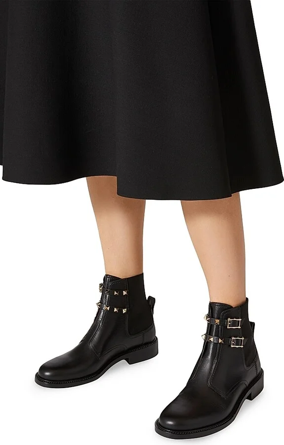 Women's Rockstud 20MM Calfskin Ankle Boots - Black - Size 5 - Image 5