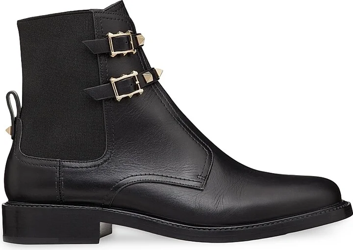 Women's Rockstud 20MM Calfskin Ankle Boots - Black - Size 5