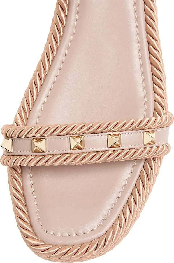 Women's Rockstud 45MM Flatform Sandals in Calfskin - Poudre - Size 6 - Image 5