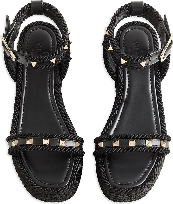 Women's Rockstud 45MM Flatform Sandals in Calfskin - Poudre - Size 6 - Image 10