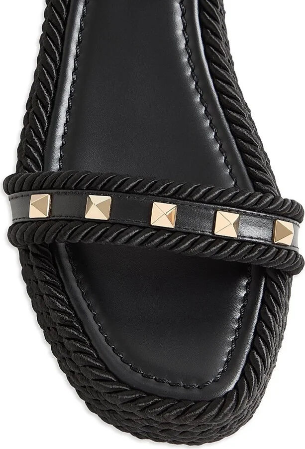 Women's Rockstud 45MM Flatform Sandals in Calfskin - Poudre - Size 6 - Image 11