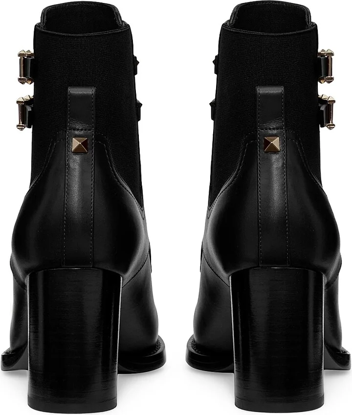 Women's Rockstud 70MM Calfskin Ankle Boots - Black - Size 5 - Image 3
