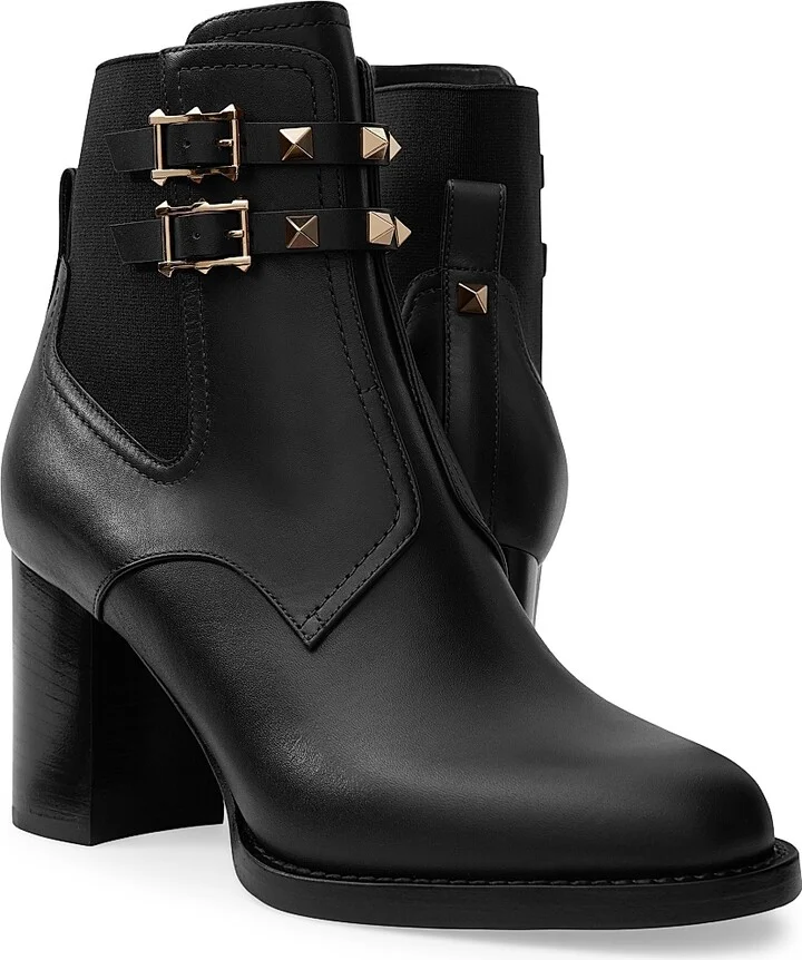Women's Rockstud 70MM Calfskin Ankle Boots - Black - Size 5 - Image 5