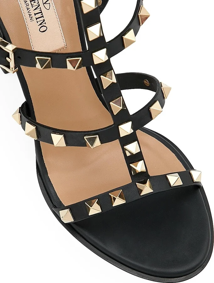 Women's Rockstud Ankle Strap Sandals 90 MM - Black - Size 5.5 - Image 5