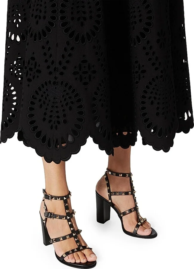 Women's Rockstud Ankle Strap Sandals 90 MM - Black - Size 5.5 - Image 6