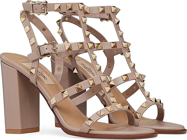 Women's Rockstud Ankle Strap Sandals 90 MM - Black - Size 5.5 - Image 7