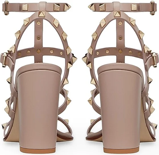Women's Rockstud Ankle Strap Sandals 90 MM - Black - Size 5.5 - Image 8