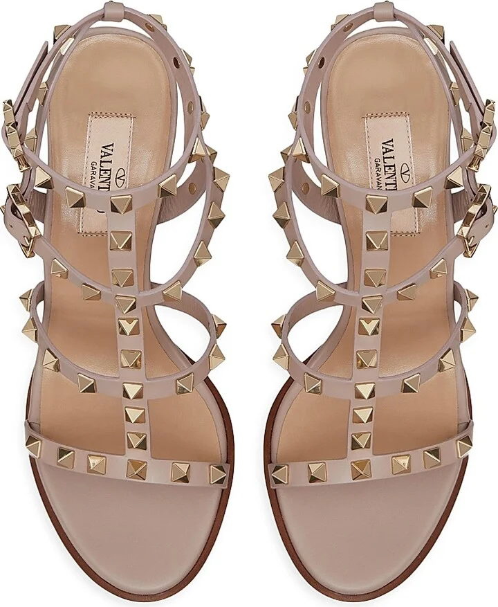 Women's Rockstud Ankle Strap Sandals 90 MM - Black - Size 5.5 - Image 9