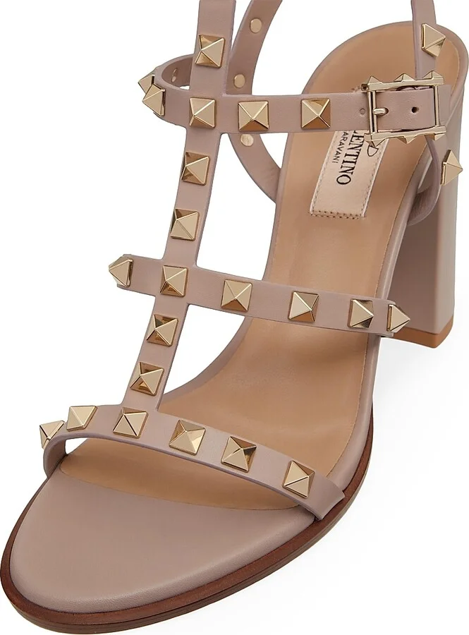 Women's Rockstud Ankle Strap Sandals 90 MM - Black - Size 5.5 - Image 10