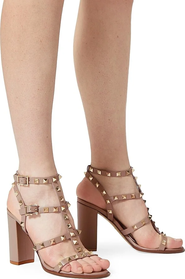 Women's Rockstud Ankle Strap Sandals 90 MM - Black - Size 5.5 - Image 11