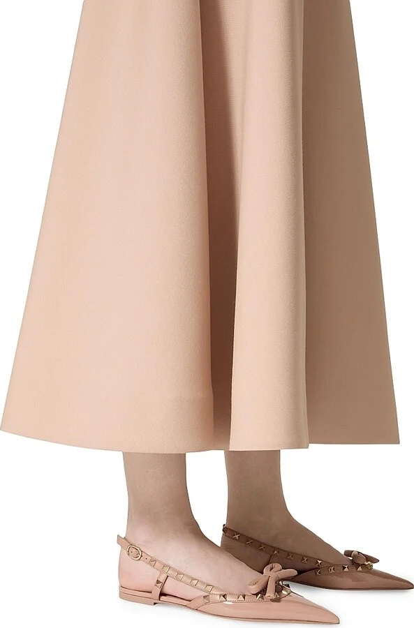 Women's Rockstud Bow Slingback Ballerinas - Beige - Size 6 - Image 6
