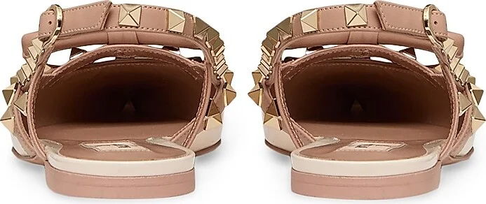 Women's Rockstud Bow Slingback Ballerinas - Beige - Size 6 - Image 8