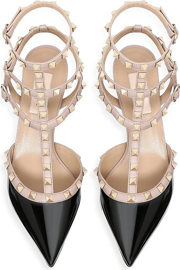 Women's Rockstud Caged Pumps 65MM - Black Poudre - Size 6 - Image 4