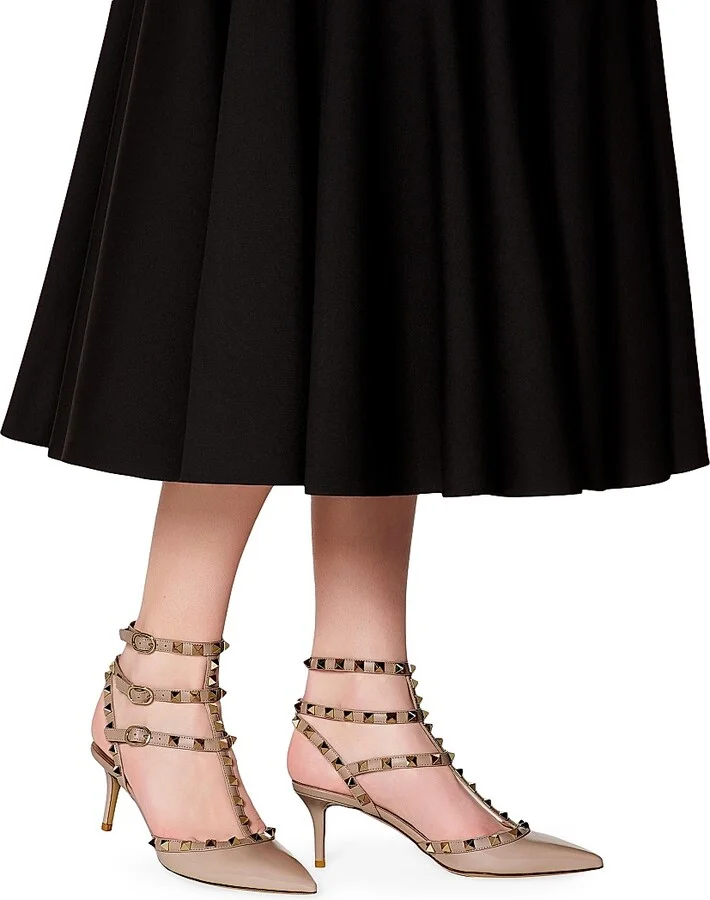 Women's Rockstud Caged Pumps 65MM - Black Poudre - Size 6 - Image 11