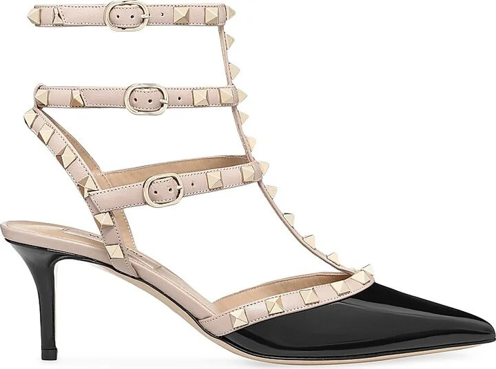 Women's Rockstud Caged Pumps 65MM - Black Poudre - Size 6