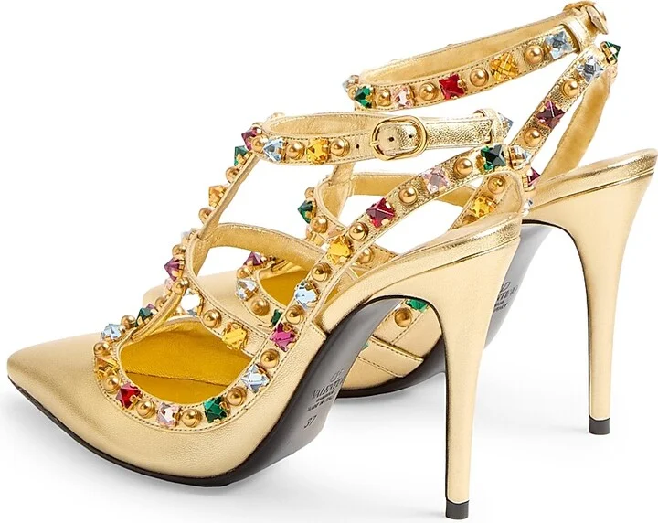 Women's Rockstud Décolleté 100MM Pumps in Laminated Nappa - Multicolored - Size 6 - Image 3