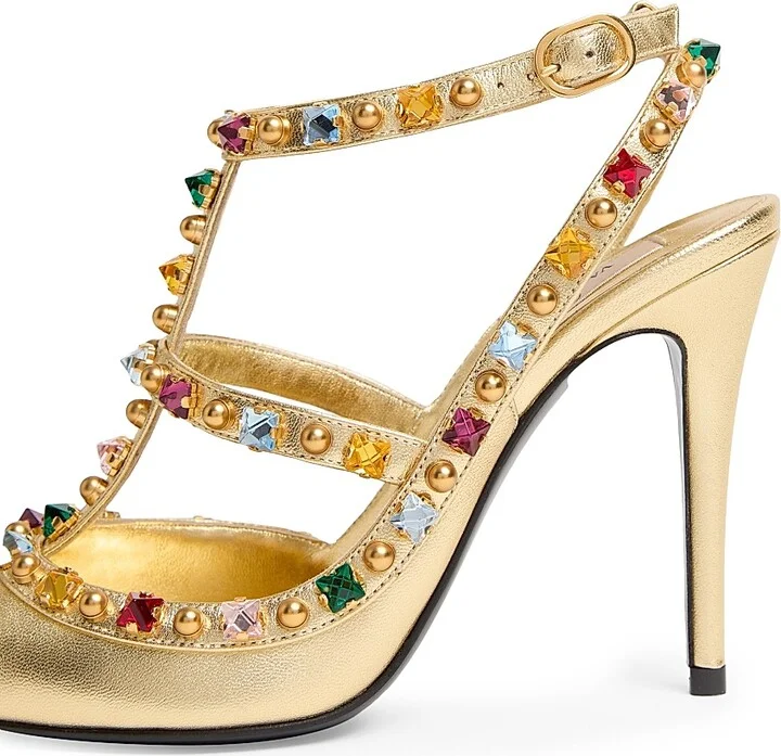Women's Rockstud Décolleté 100MM Pumps in Laminated Nappa - Multicolored - Size 6 - Image 5