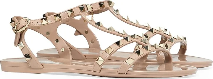 Women's Rockstud Flat Rubber Sandals - Poudre - Size 6 - Image 2