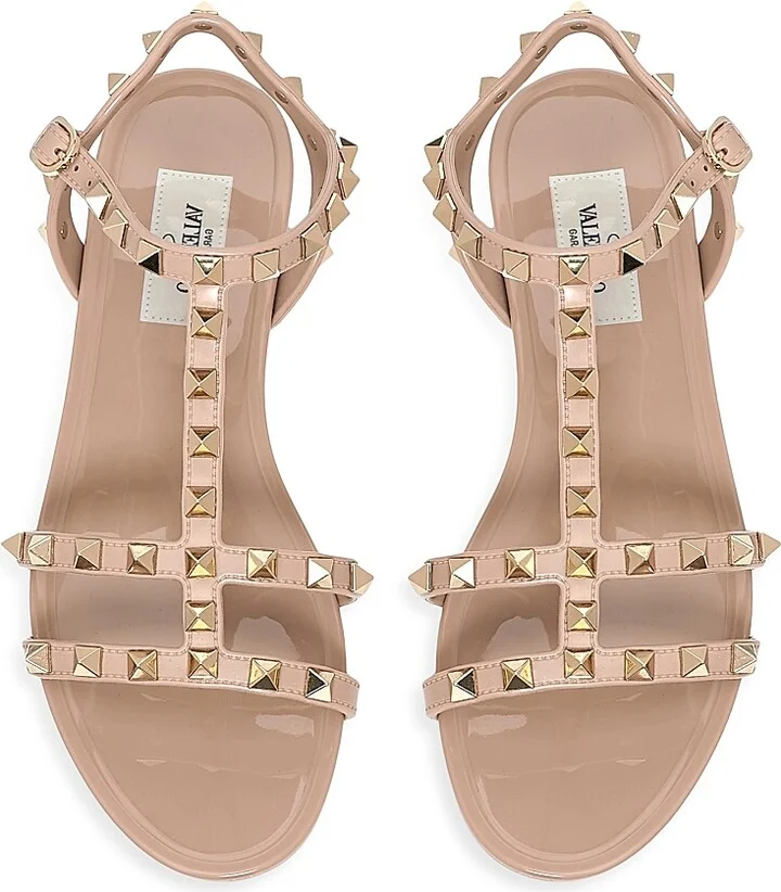 Women's Rockstud Flat Rubber Sandals - Poudre - Size 6 - Image 4