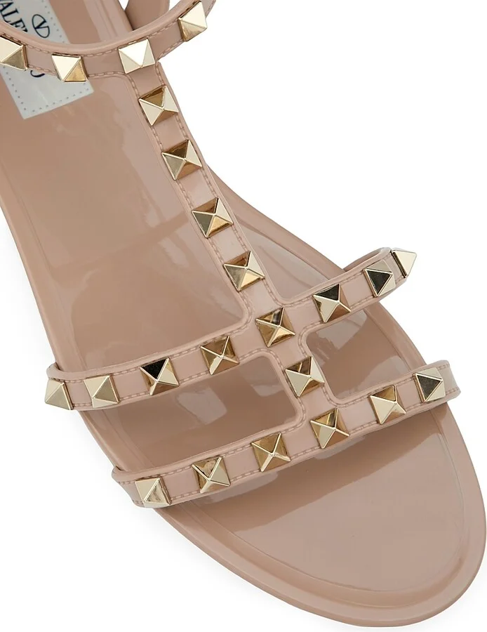 Women's Rockstud Flat Rubber Sandals - Poudre - Size 6 - Image 5