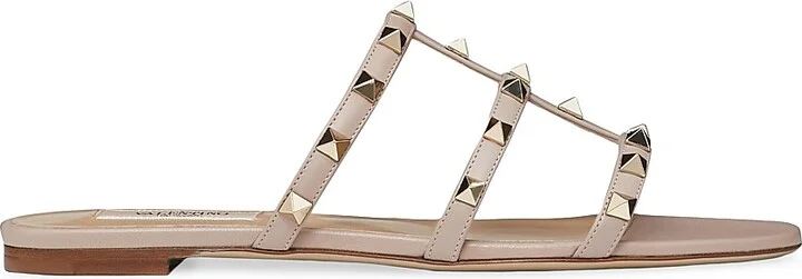 Women's Rockstud Flat Slide Sandals - Poudre - Size 6