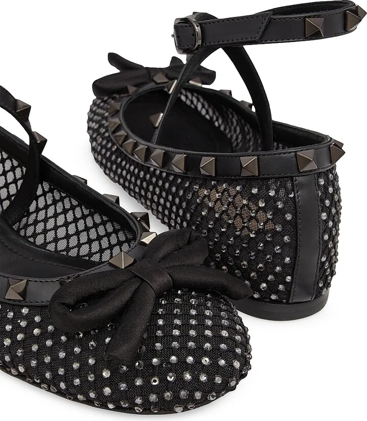 Women's Rockstud Mesh Ballerina Flats With Crystals - Rose Cannelle - Size 7 - Image 10