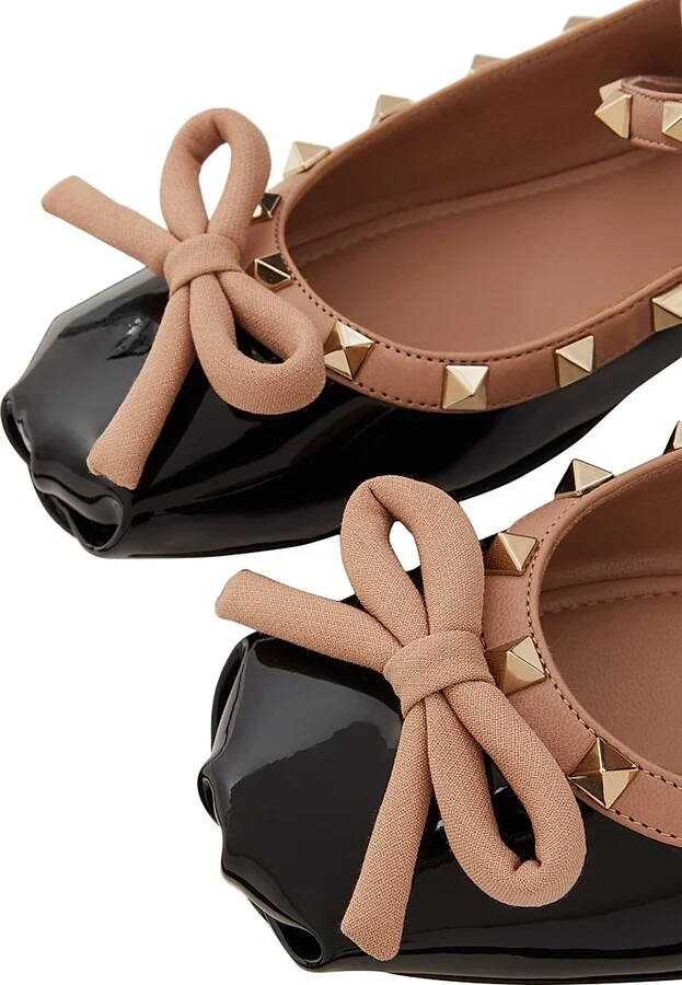 Women's Rockstud Patent Leather Ballerinas - Black Rose Cannelle - Size 10.5 - Image 5