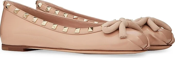 Women's Rockstud Patent Leather Ballerinas - Rose Cannelle - Size 10.5 - Image 2
