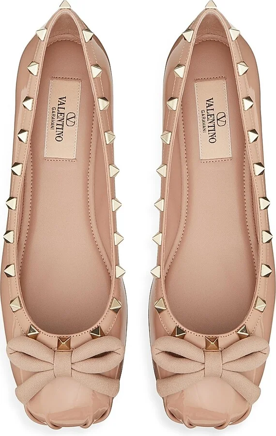 Women's Rockstud Patent Leather Ballerinas - Rose Cannelle - Size 10.5 - Image 4