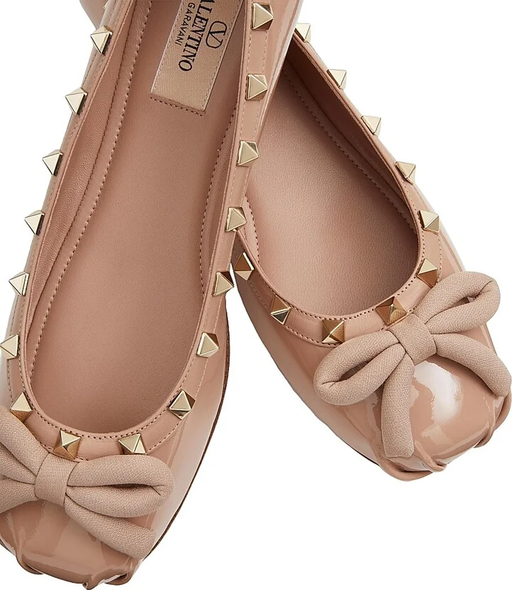 Women's Rockstud Patent Leather Ballerinas - Rose Cannelle - Size 10.5 - Image 5