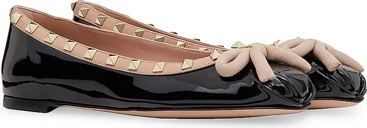 Women's Rockstud Patent Leather Ballerinas - Rose Cannelle - Size 10.5 - Image 7