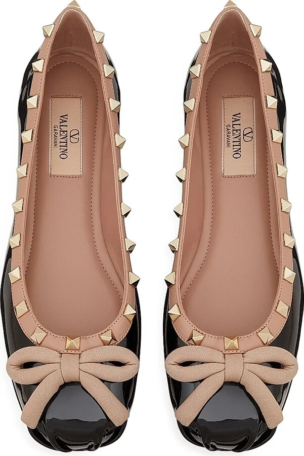 Women's Rockstud Patent Leather Ballerinas - Rose Cannelle - Size 10.5 - Image 9