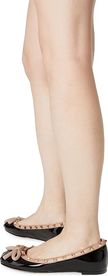 Women's Rockstud Patent Leather Ballerinas - Rose Cannelle - Size 10.5 - Image 11