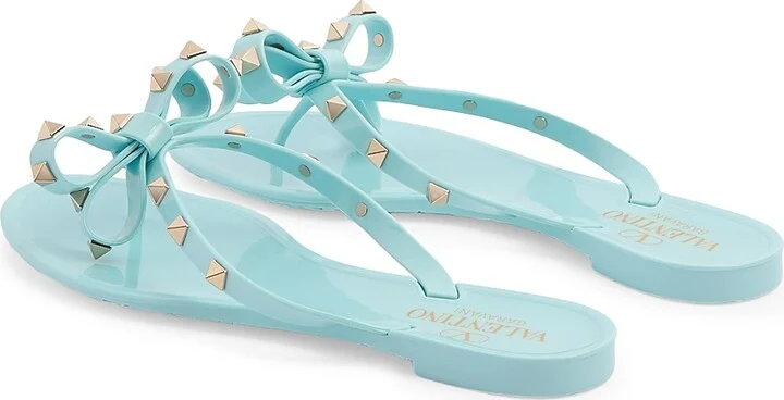 Women's Rockstud Rubber Slippers - Aquamarine - Size 7 - Image 4
