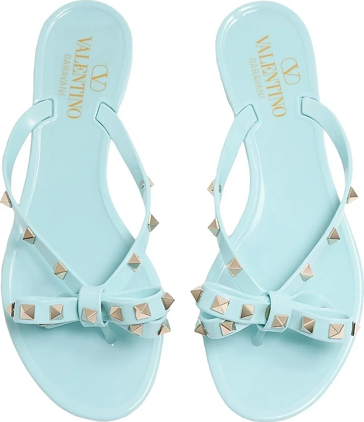 Women's Rockstud Rubber Slippers - Aquamarine - Size 7 - Image 5