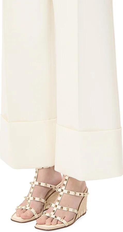 Women's Rockstud Wedge Sandals 80MM - Ivory - Size 7 - Image 7