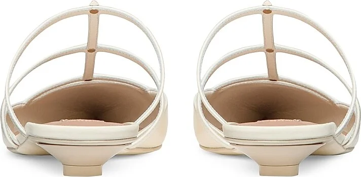 Women's Rockstud Wispy Calfskin Mules - Ivory - Size 7 - Image 3