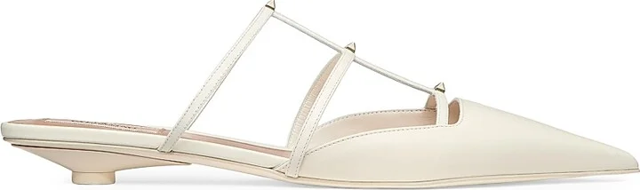 Women's Rockstud Wispy Calfskin Mules - Ivory - Size 7