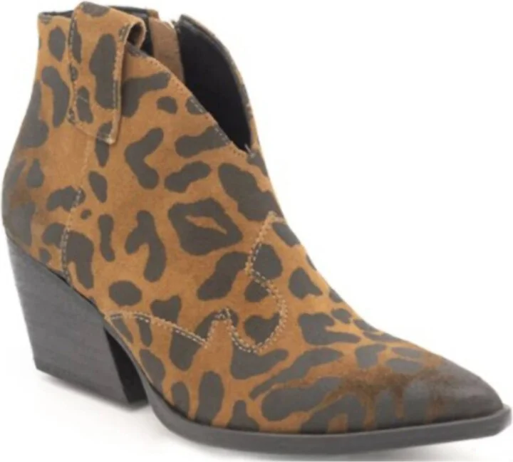 Women's Rodeo Booties In Leopard Vintage Calf