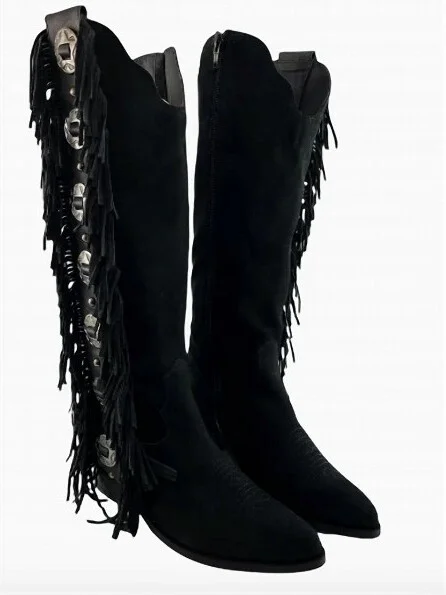 Women's Rodeo Doll Fringe Boots - Naughty Monkey US6.5
