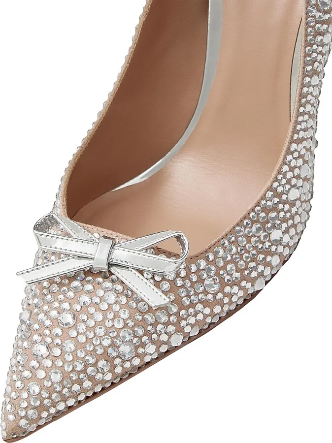 Women's Romance Bow Pumps with Crystals 100MM - Crystal Rose Cannelle - Size 11.5 - Image 5