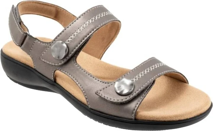 Women's Romi Stitch Sandals In Pewter