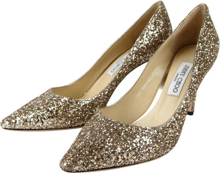 Women's Romy 85 Champagne Coarse Glitter Pumps SAO247 (41.5 EU / 11.5 US) - Image 2