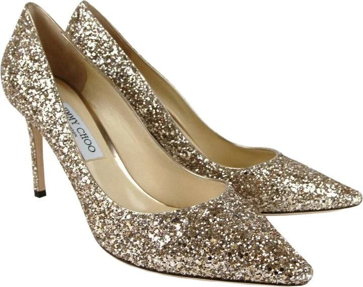 Women's Romy 85 Champagne Coarse Glitter Pumps SAO247 (41.5 EU / 11.5 US) - Image 4