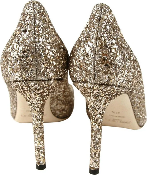Women's Romy 85 Champagne Coarse Glitter Pumps SAO247 (41.5 EU / 11.5 US) - Image 5